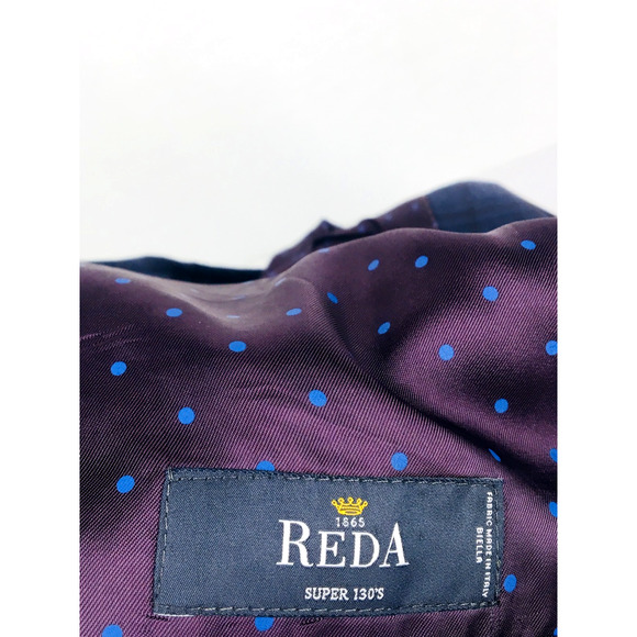 50S* Jos A Bank Reserve Reda Italy 2 Bttn Wool Blazer Sport Coat Navy Glen Check - Picture 3 of 12